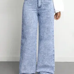 VK FASHION Women Jean Wide Leg High-Rise Stretchable Jeans-image-94