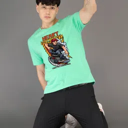 BRAWNY BATTLER Men Graphic Printed Round Neck Cotton T-shirt image 2