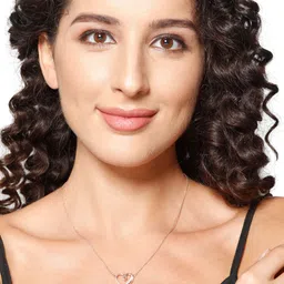 GIVA 925 Sterling Silver Rose Gold Plated Curl Heart Necklace image 2