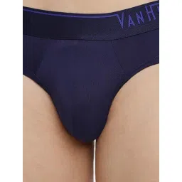 Van Heusen Regular Fit 4 Way Stretch Body Defining Fit Solid Briefs - Maritime Blue image 4