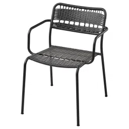 ikea läckö Chair with armrests, outdoor, dark grey-picture-32