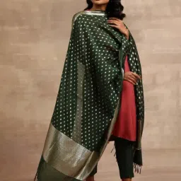Folksong by W Green Cotton Woven Pattern Dupatta-picture-16