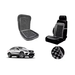 Auto Pearl Car Wooden Bead Seat Cushion with Grey Velvet Border Compatible for Mercedes-Benz MLC-picture-21