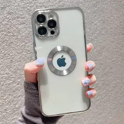 Luxury Kase Solid iPhone 13 Pro Max Transparent Plating Hole Logo Case Back Case-picture-41
