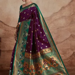 KALINI Woven Design Zari Silk Blend Banarasi Saree image 3