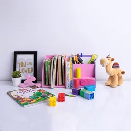Kidoz Unicorn Theme Desk Set Bookend Organizer - Pink image 1