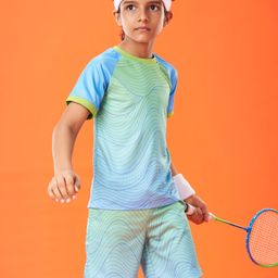 Pine Active Raglan Sleeves Printed T-Shirt & Shorts Set - Green-picture-27