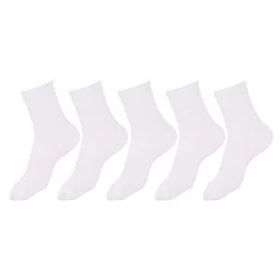 DOLLAR Pack Of 5 Solid School Socks - White-image-7