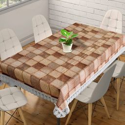 Dakshya Industries PVC Waterproof 6 Seater Dining Table Cover - Brown-picture-23