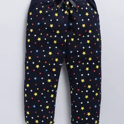 Kidcity Cotton Looper Stars Printed Joggers - Navy Blue-image-81