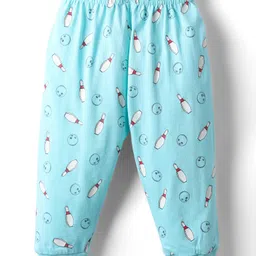 Ollypop Interlock Knit Full Length Lounge Pant with Bowling Print - Light Blue-picture-30