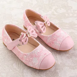 Cute Walk by Babyhug Ballerina with Velcro Closure & Bow Applique - Pink image 2