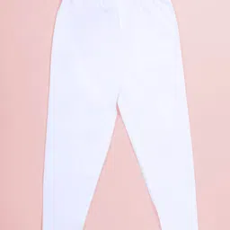Kiddopanti Cotton Spandex Knit Smiley Face Printed Leggings - White image 3