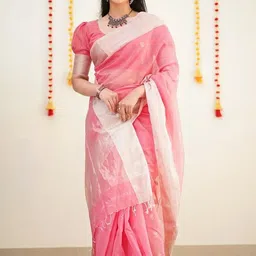 CaniBani Woven Design Zari Silk Blend Banarasi Saree-image-83