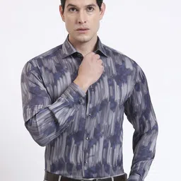 JADE BLUE Slim Fit Abstract Printed Long Sleeves Formal Shirt-picture-19