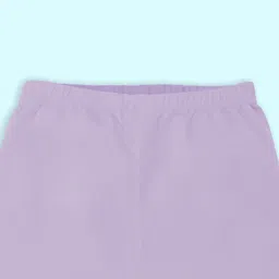 Kiddopanti Cotton Lycra Solid Capris - Lilac image 4