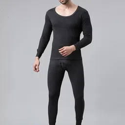 MACHO Men Ribbed Mid-Rise Thermal Bottoms image 4