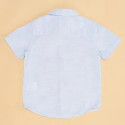 Pantaloons Baby Half Sleeves Solid Shirt With Attached Bow - Blue image 5