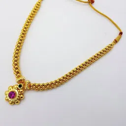 Heer Collection Brass Gold-Plated Kolhapuri Thushi Necklace-picture-32