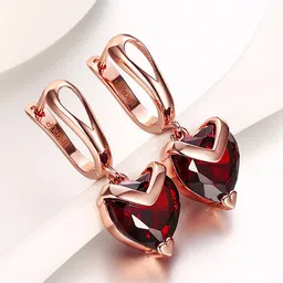 Sukkhi Red Gold-Plated Contemporary Drop Earrings image 3
