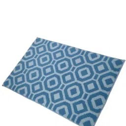 Ariana Sky Blue Cotton Anti-Skid Bathmat (45 X 70 Cm) image 2