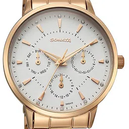 Sonata Men Patterned Dial & Bracelet Style Straps Analogue Watch 7718587093WM01 image 2