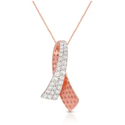 Malabar Gold and Diamonds 18k Rose Gold Casual Diamond Pendant with Chain for Women-picture-19