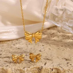 Designs & You Stainless Steel Gold-Plated Jewellery Set-picture-23
