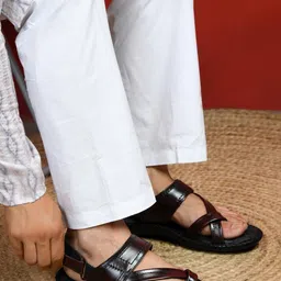 STEPHORN Men Ethnic Leather Comfort Sandals with Backstrap-picture-18