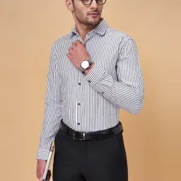 Peregrine by Pantaloons Navy Cotton Slim Fit Striped Shirt-picture-25