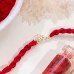 Zavya 92.5 Sterling Silver Gold-Plated Bhai Rakhi with Roli Chawal for Bhai-picture-40