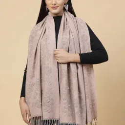 Mafadeny Peach Embellished Stole-image-56