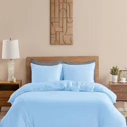 HOMEMONDE Blue 210 TC Cotton Single Duvet Cover-image-67