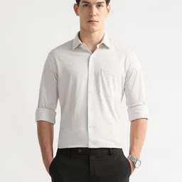 Arrow Men Slim Fit Textured Spread Collar Formal Shirt-picture-29