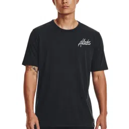 Under Armour Black Cotton Regular Fit Printed Sports T-Shirt-image-61
