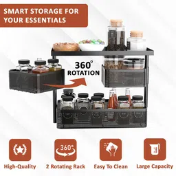 Kuber Industries Black 3 Tier Metal Kitchen Counter Stand image 4