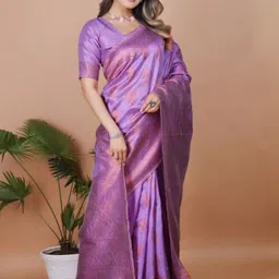 HERE&NOW Ethnic Motifs Zari Banarasi Saree image 4
