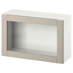 ikea bestå Wall-mounted cabinet combination, white/Sindvik light grey/beige, 60x22x38 cm image 1