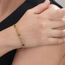 PALMONAS Gold-Plated Cubic Zirconia Studded Waterproof & Anti-Tarnish Wraparound Bracelet-picture-20