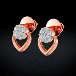 Joyalukkas 18k Gold Glittered Diamond Stud Earrings-picture-32