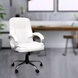 MRC Executive Chairs M164 Leatherette Medium Back Revolving Office Chair - White-picture-45