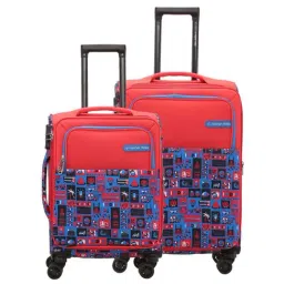 Nasher Miles India Expander Soft-Sided Polyester Luggage Set of 2 Red Blue Trolley Bags (55 & 65 cm)-image-40