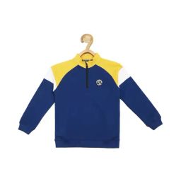 Allen Solly Junior Blue & Yellow Color Block Full Sleeves Sweatshirt-picture-47