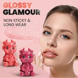 Adbeni Cartoon Keychain Cute Glossy Lip Gloss- 5 ml- Shade 04 image 5