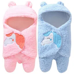Luvlittle Wearable Hooded Blanket Pack Of 2 - Pink & Blue-picture-24