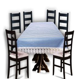 Dakshya Industries 0 Dakshya Industries PVC Waterproof 6 Seater Dining Table Cover - Blue-picture-35