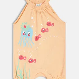 MINI KLUB Cotton Sleeveless Sea Life Printed Romper - Peach-picture-28