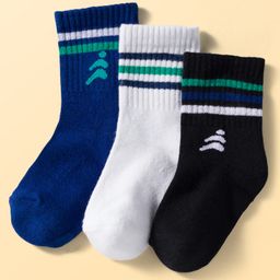 Pine Active Cotton Lycra Knit Terry Breathable Calf Length Athletic Socks Pack of 3 - Multicolor-picture-21