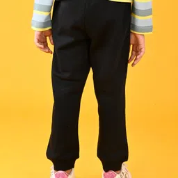 Anthrilo Fleece Heart Printed Comfort Fit Joggers - Black image 3