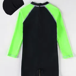 Pine Active Legged Swimsuit With Cap - Green image 2